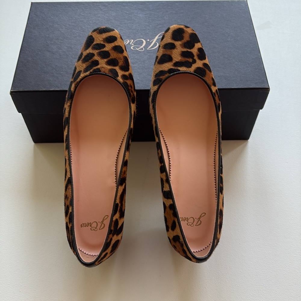 J.Crew Kate Block Heel Pumps in Leopard Calf Hair- NIB- Mahogany- Size 9.5 - Picture 7 of 10